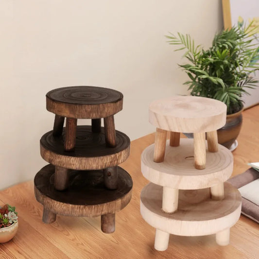 Wooden Plant Stand Flower Pot Base Holder Stool Indoor Outdoor Garden Peaceful Pleasures Health and Wellness