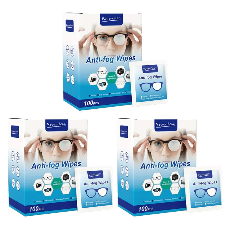 100-Pack Disposable Lens Wipes – Anti-Fog, Streak-Free Clean