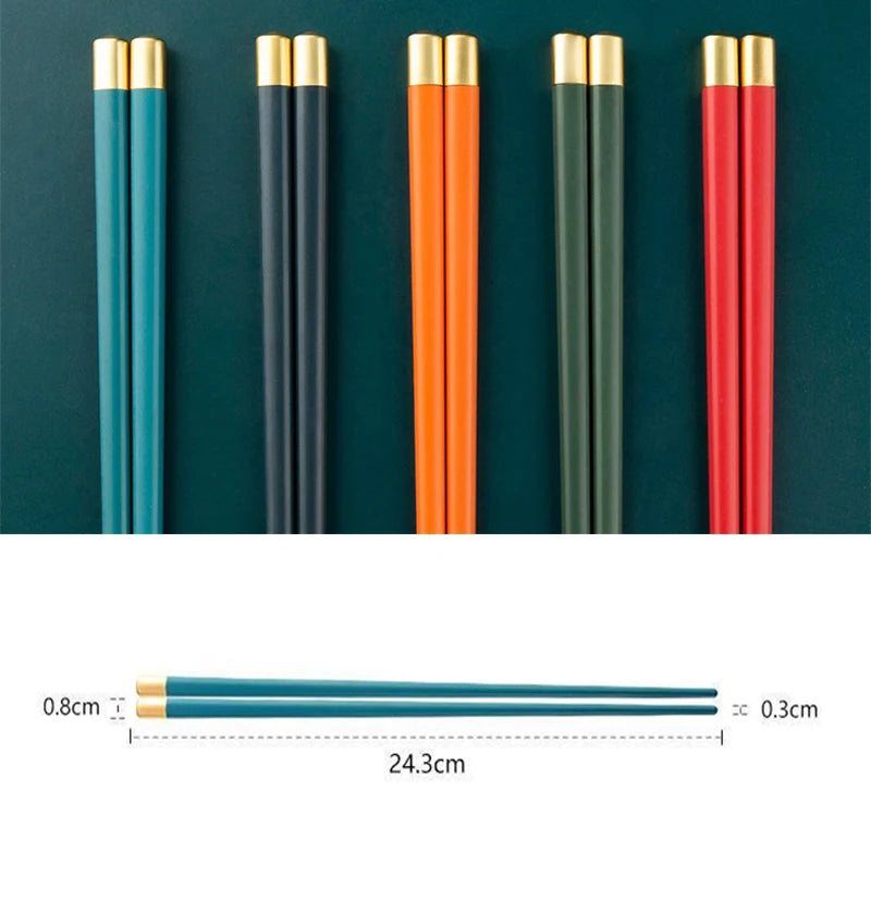 5 Pairs different color Chopsticks Chinese Chopsticks Food Grade Plastic Stick Non-slip Reusable Chopsticks for Sushi Tableware Peaceful Pleasures Health and Wellness