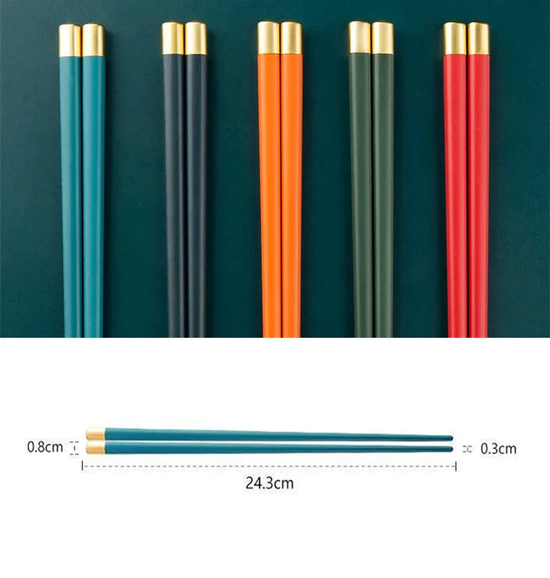 5-Pair Reusable Non-Slip Chopsticks – Food Grade Plastic Set