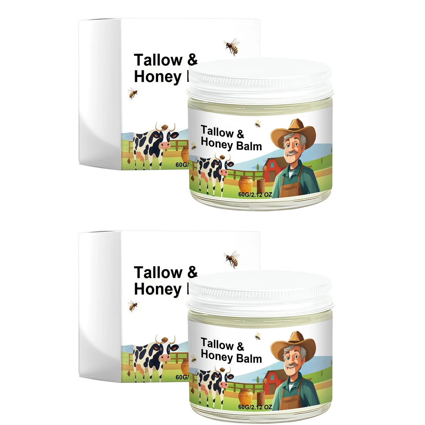 Tallow Honey Balm Facial Cream – Moisturize & Repair Dry Skin Facial Moisturizer Cream Peaceful Pleasures Health and Wellness BUY 1 GET 1 FREE
