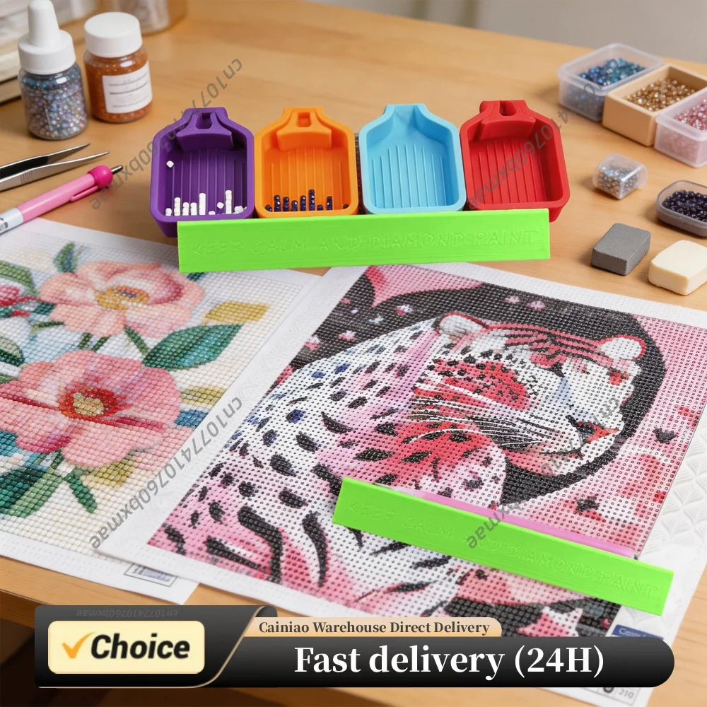Diamond Art Tray Holder 14.9x1.5cm Diamond Painting Accessory Holder Lightweight for DIY Crafts Light Pad Easel Drafting Table Peaceful Pleasures Health and Wellness