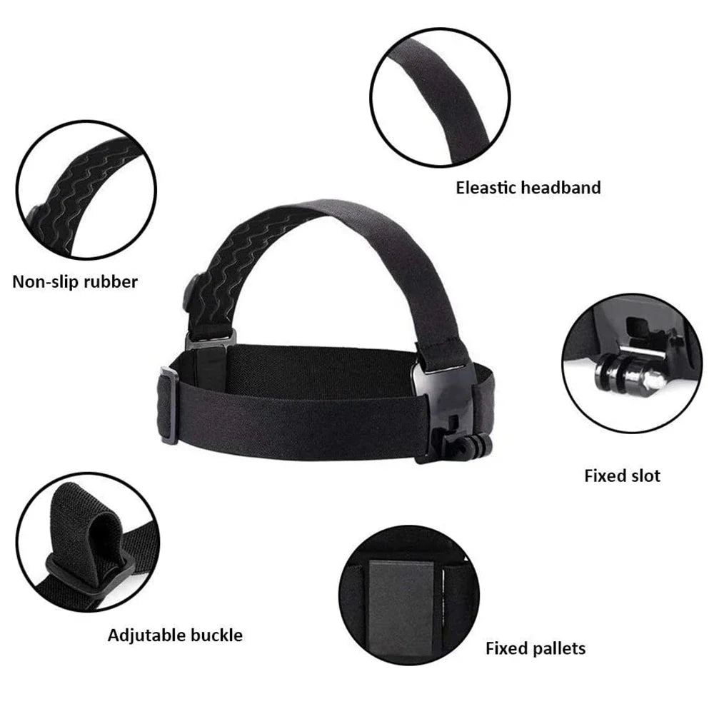 Adjustable Head Strap Mount for GoPro, Insta360 & DJI Osmo
