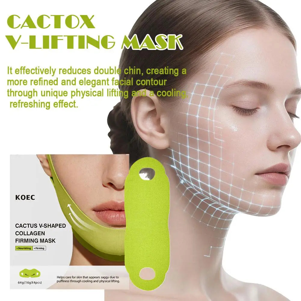 V Line Lifting Mask Collagen Neck Lift Patch for Double Chin Treatment Anti-Saggy Face Slimming Bandage Nourishing Mask Peaceful Pleasures Health and Wellness