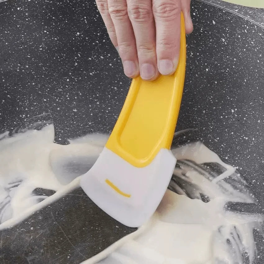 3-Pack Silicone Pan Scraper & Dish Cleaning Spatula Set