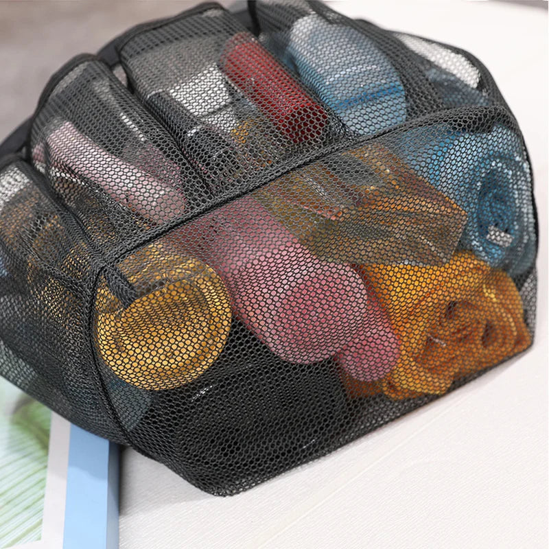 Portable Mesh Shower Caddy Tote Beach Bag Travel Storage Wash Bag Swimming Bath Bag Suitable for Outdoor Camping Quick Dry Tote Peaceful Pleasures Health and Wellness