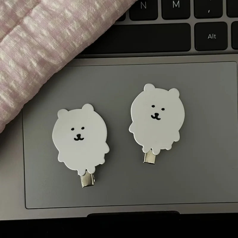 3pcs Cute White Bear Hair Clips – Fluffy Cartoon Barrettes for Women Hair Clip Peaceful Pleasures Health and Wellness