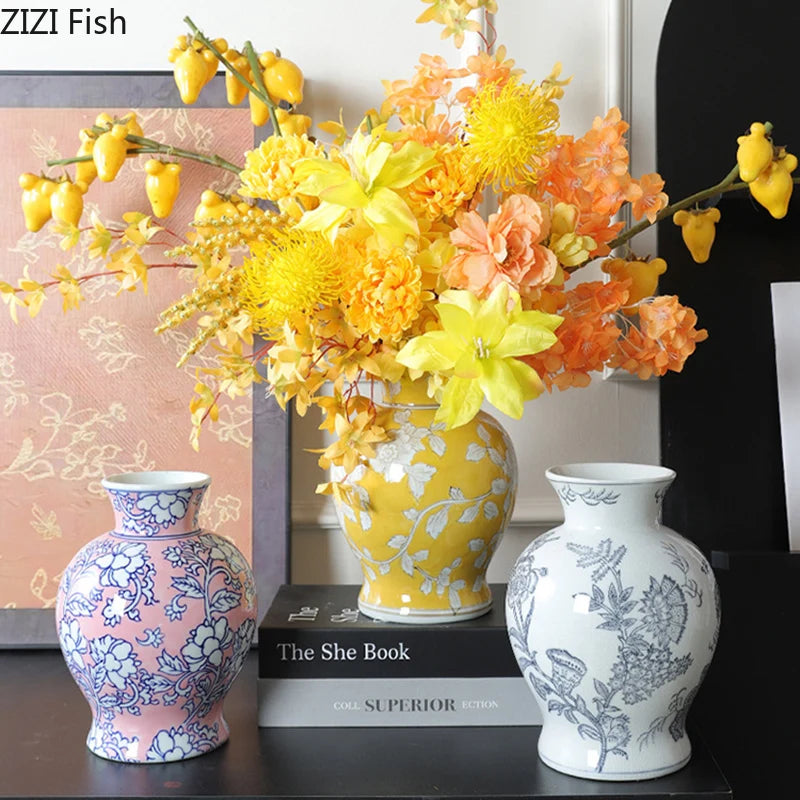 Blue & White Porcelain Vase | Tabletop Flower Décor