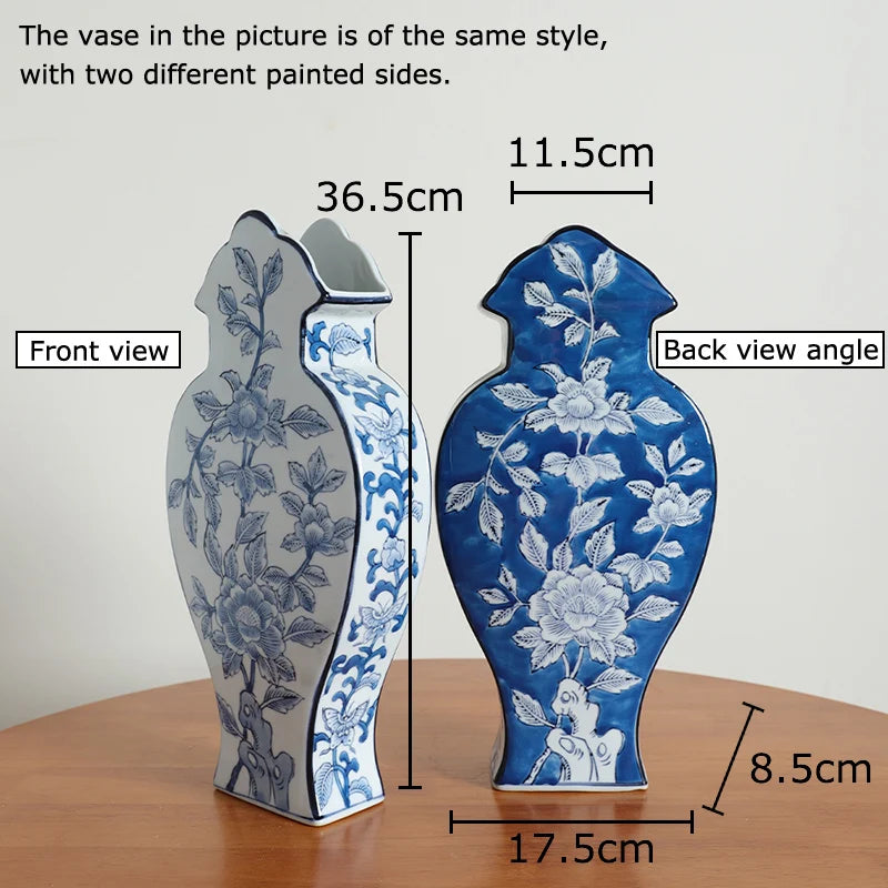 Blue & White Porcelain Vase | Tabletop Flower Décor