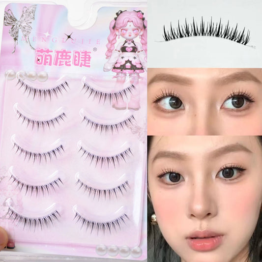 Natural Wispy Cat Eye False Lashes – 3D Strip Lashes 5 Pairs False Eyelashes Peaceful Pleasures Health and Wellness