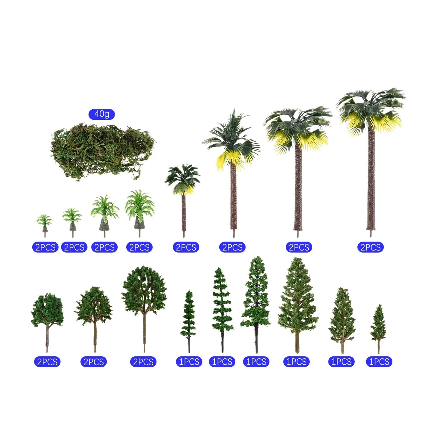 28Pcs Miniature Craft Trees Set – DIY Diorama & Model Landscape