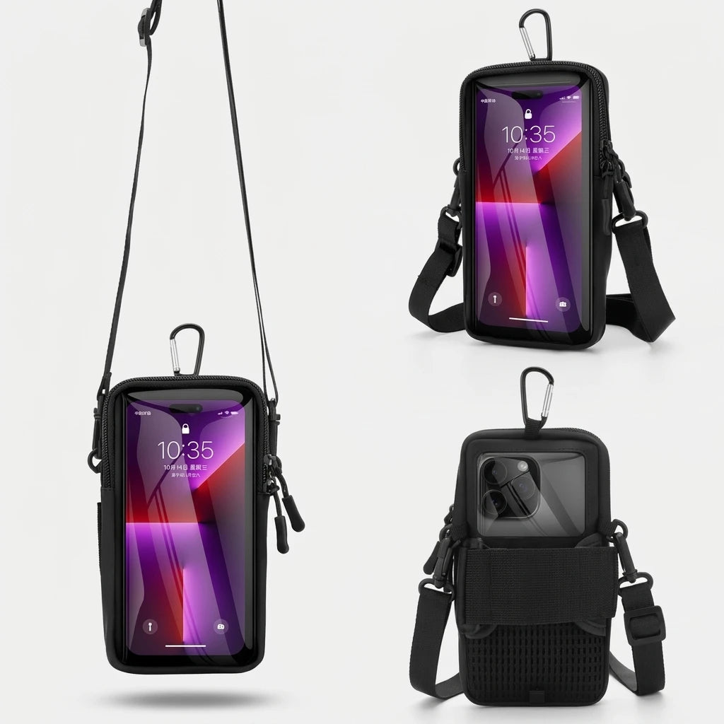 Sport Armband For Smartphone Running Fitness Waist Bag 3-In-1 Design Touch Screen Window Reflective Strips Peaceful Pleasures Health and Wellness