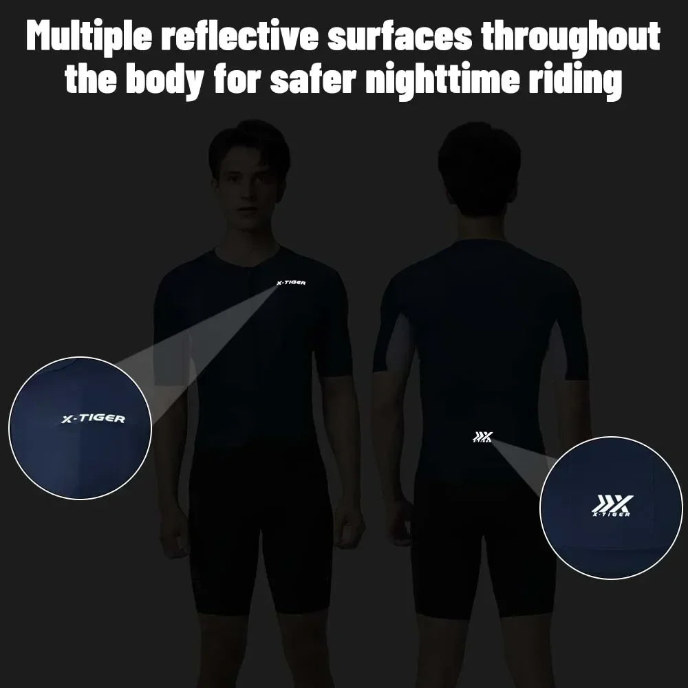 X-TIGER Men's Pro Cycling Jersey – Breathable Short Sleeve Road Bike