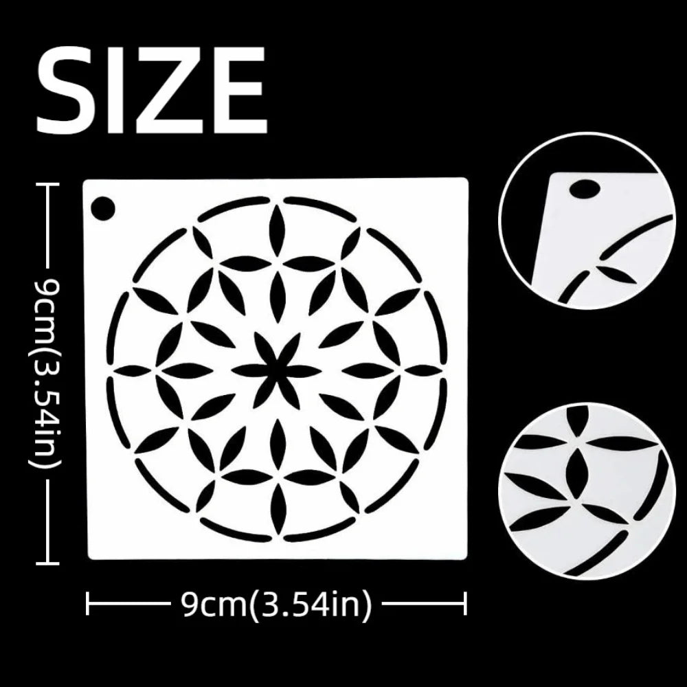 36/56Pcs Creative Mandala Dot Painting Templates Reusable Hollow Dot Painting Stencils Craft Project Small Size Peaceful Pleasures Health and Wellness