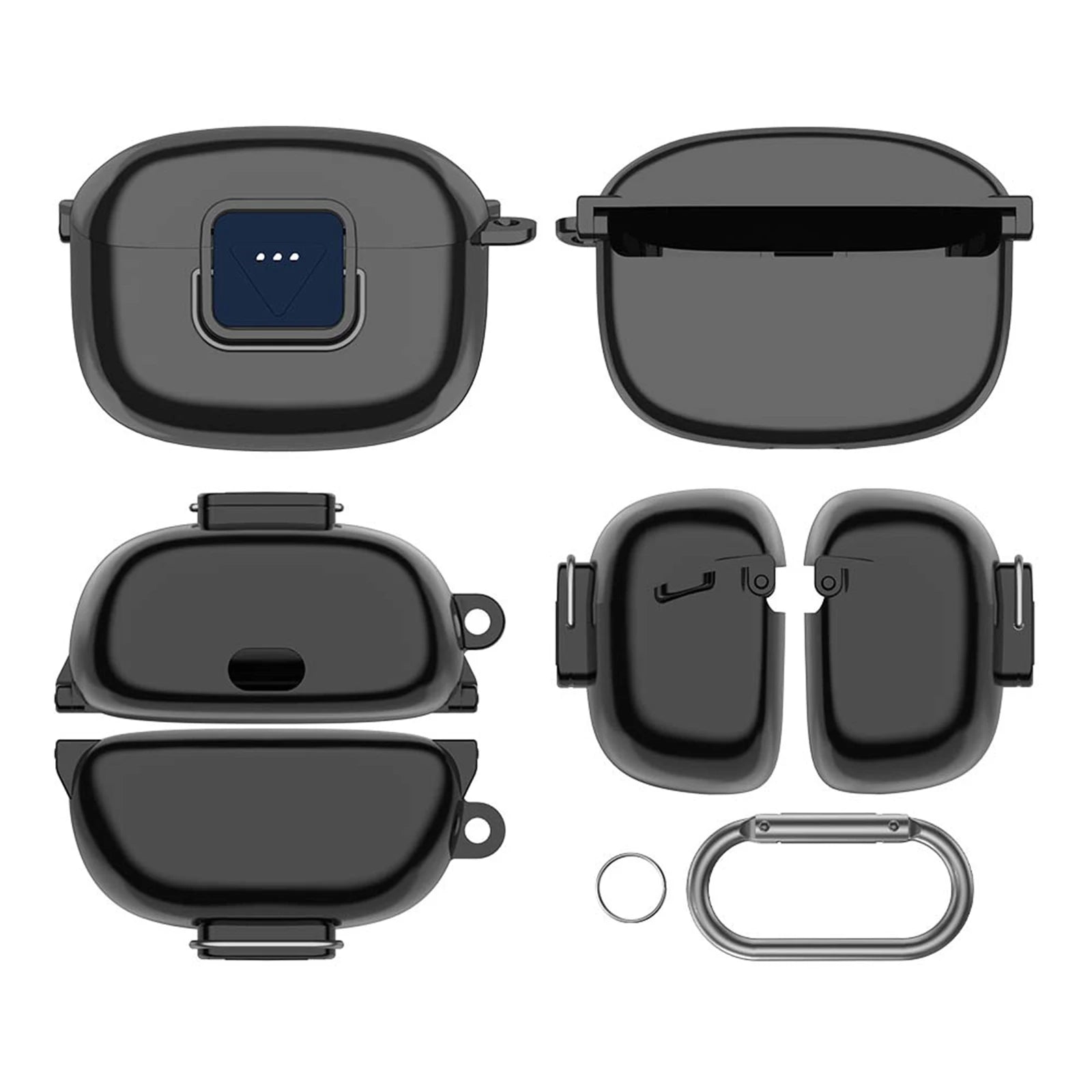 TPU Protective Case with Carabiner Protective Cover Shockproof Protective Shell for Tune Buds 2 Bluetooth-compatible Earbuds Peaceful Pleasures Health and Wellness
