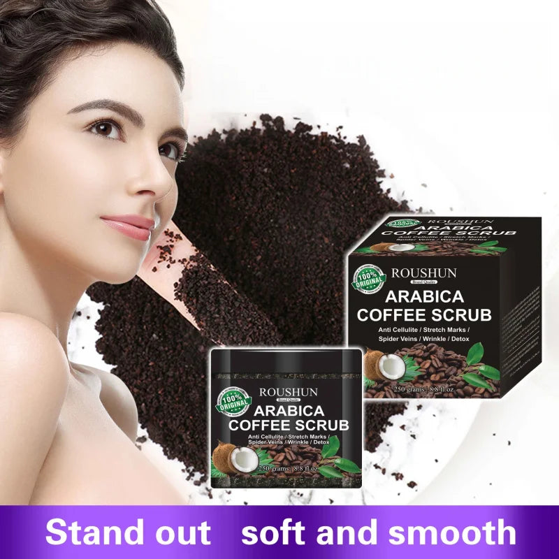 ROUSHUN ARABICA COFFEE SCRUB Large Capacity Family Pack Body Scrub Gentle Deep Cleansing Skin Peaceful Pleasures Health and Wellness