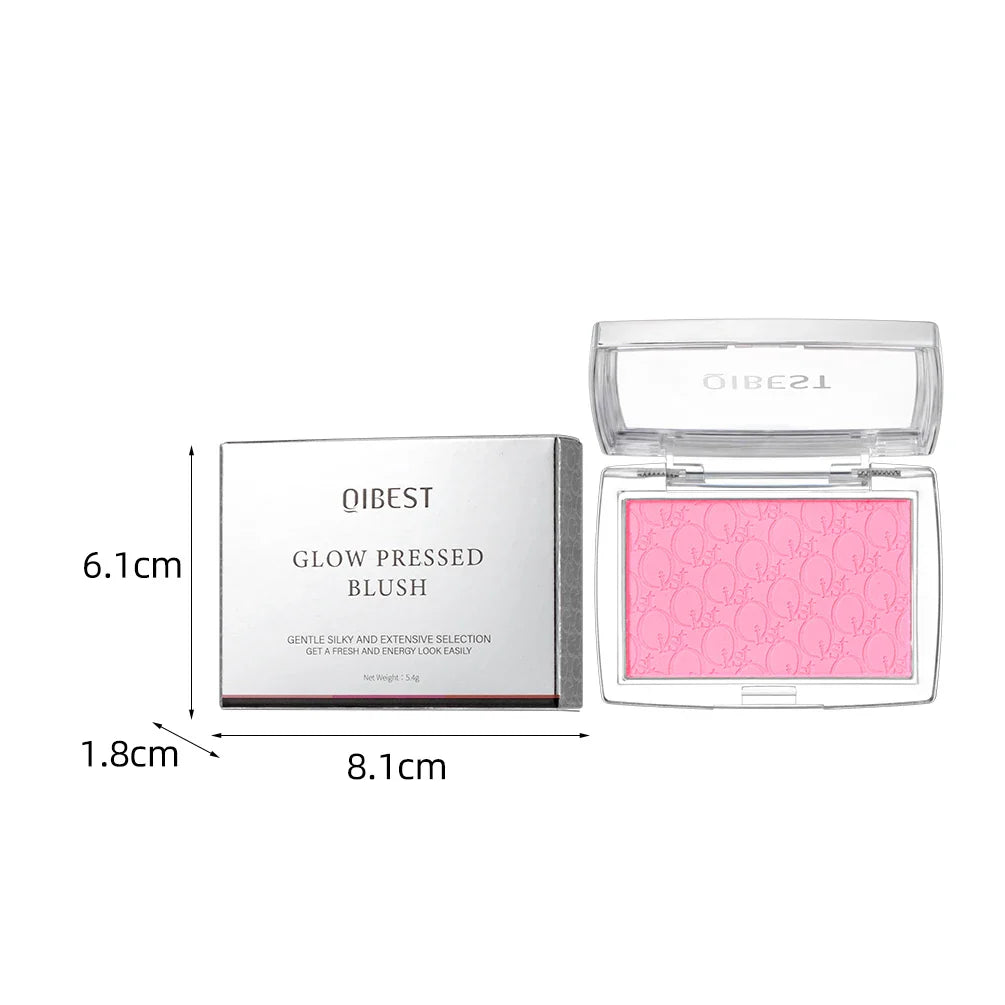 QiBest 3D Embossed Blush Palette – Peach, Pink & Coral Shades