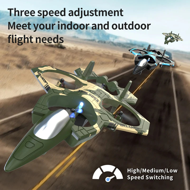 K500 MAX RC Plane Fighter 2.4G Remote Control Stunt Glider 360 ° Rolling Flight Flying EPP Foam Airplane with LED Toys for Kids Peaceful Pleasures Health and Wellness