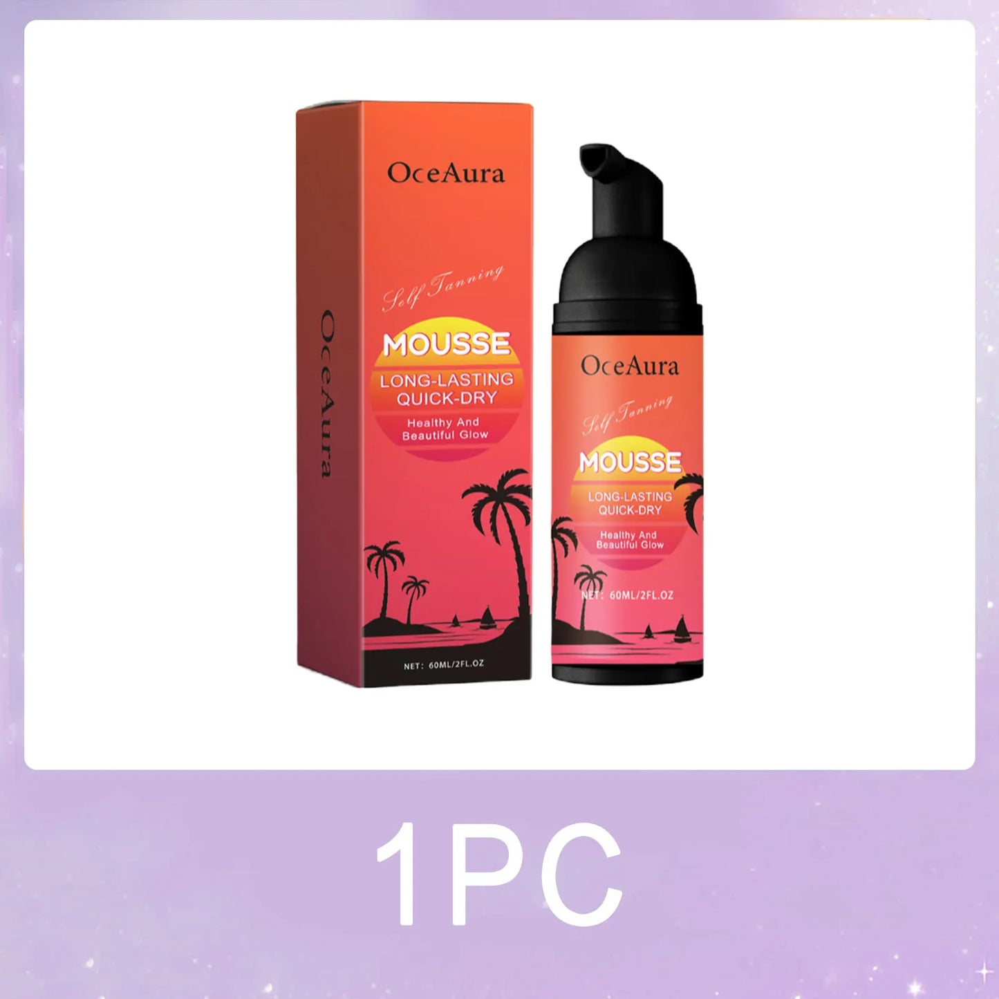 OceAura Self Tanning Mousse | Sunless Golden Bronzing Glow 60ml