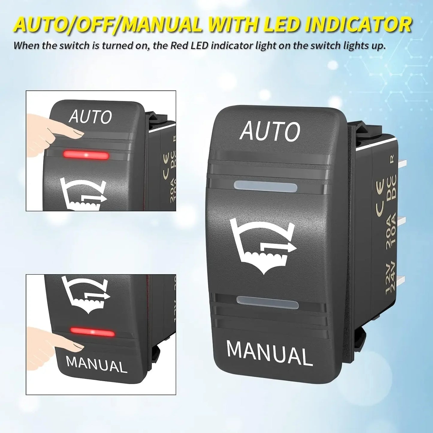 3-Way Bilge Pump Rocker Switch – Waterproof 12V/24V with LED Peaceful Pleasures Health and Wellness