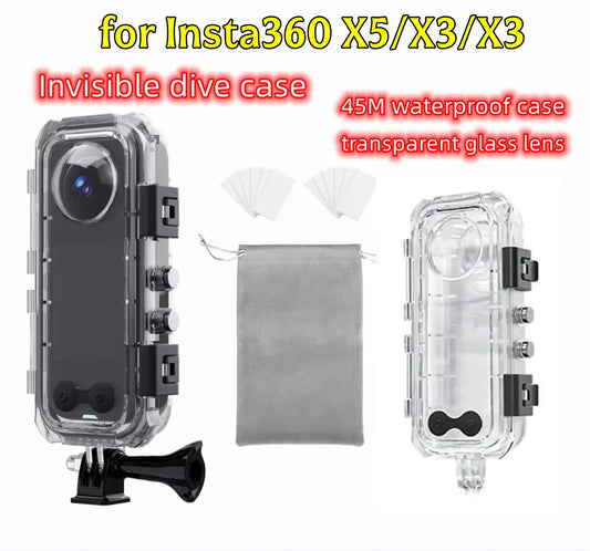Insta360 X5/X4/X3 Invisible Dive Case – 45M Waterproof Housing Waterproof Dive Housing Oasis Select