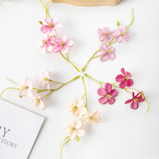 Artificial Silk Plum Blossom Flowers 40/50 Pcs – Wedding Decor Artificial Silk Flowers Peaceful Pleasures Health and Wellness