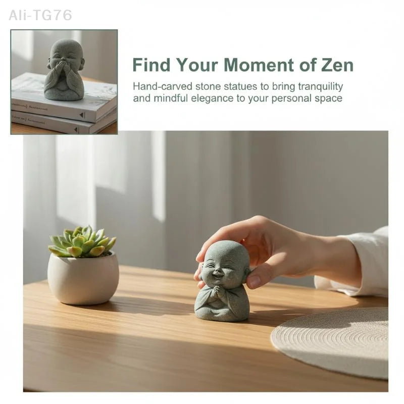Zen Monk Statues | Resin Figurines for Meditation & Home Decor