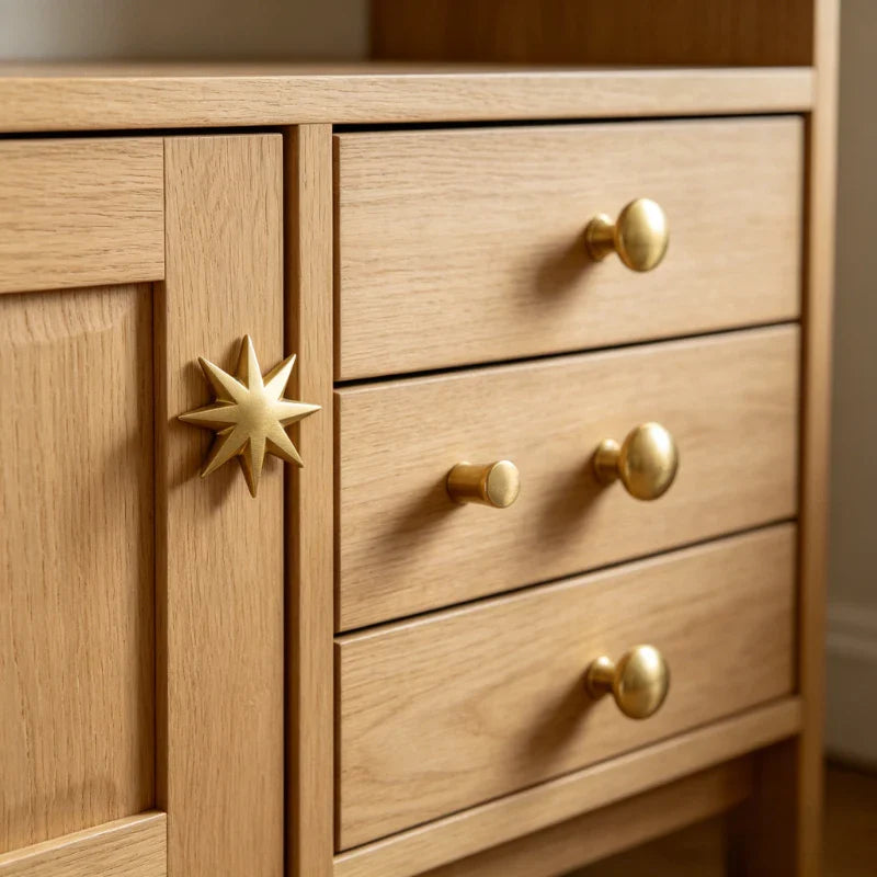 Solid Brass Gold Polka Dot Cabinet Drawer Handle – Luxury