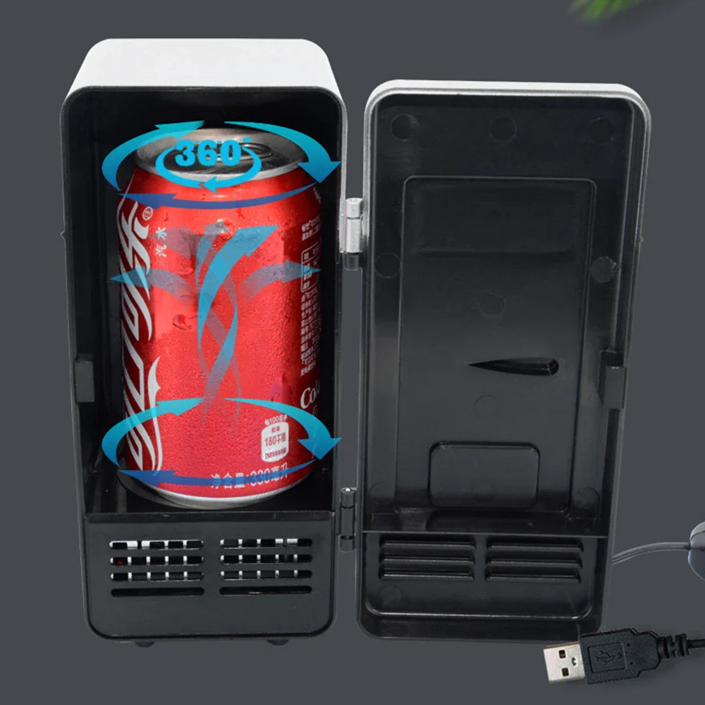 USB Mini Fridge – Portable Desk Cooler & Warmer for Drinks