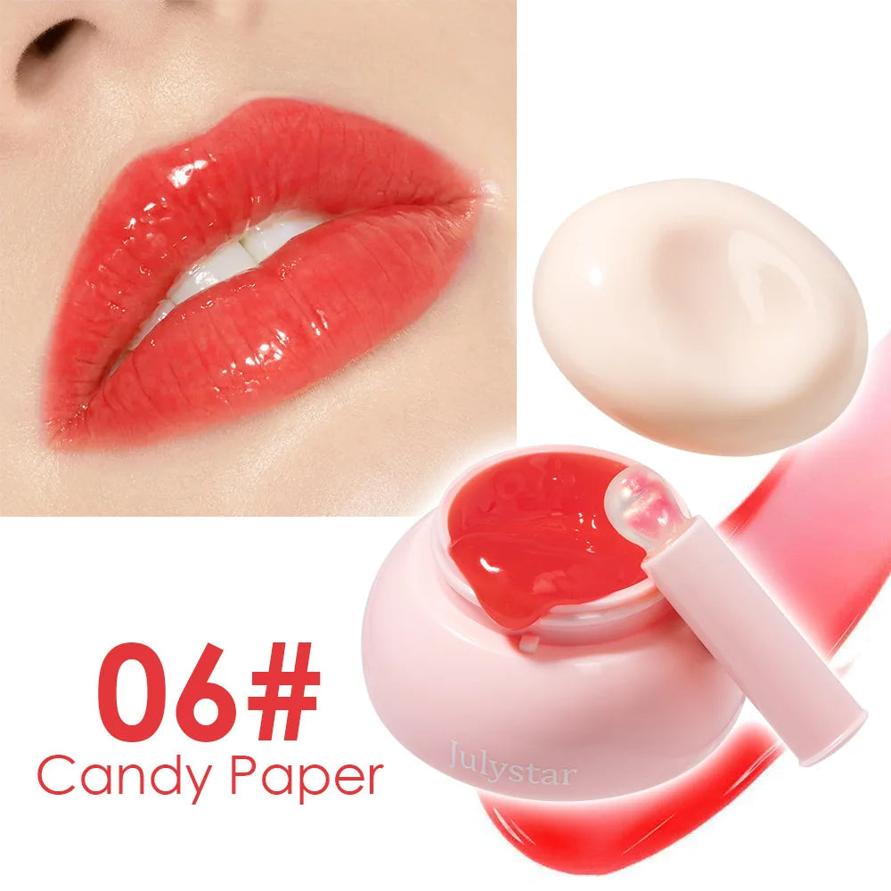 8-Color Jelly Lip Gloss & Cheek Tint | Hydrating Mirror Glaze