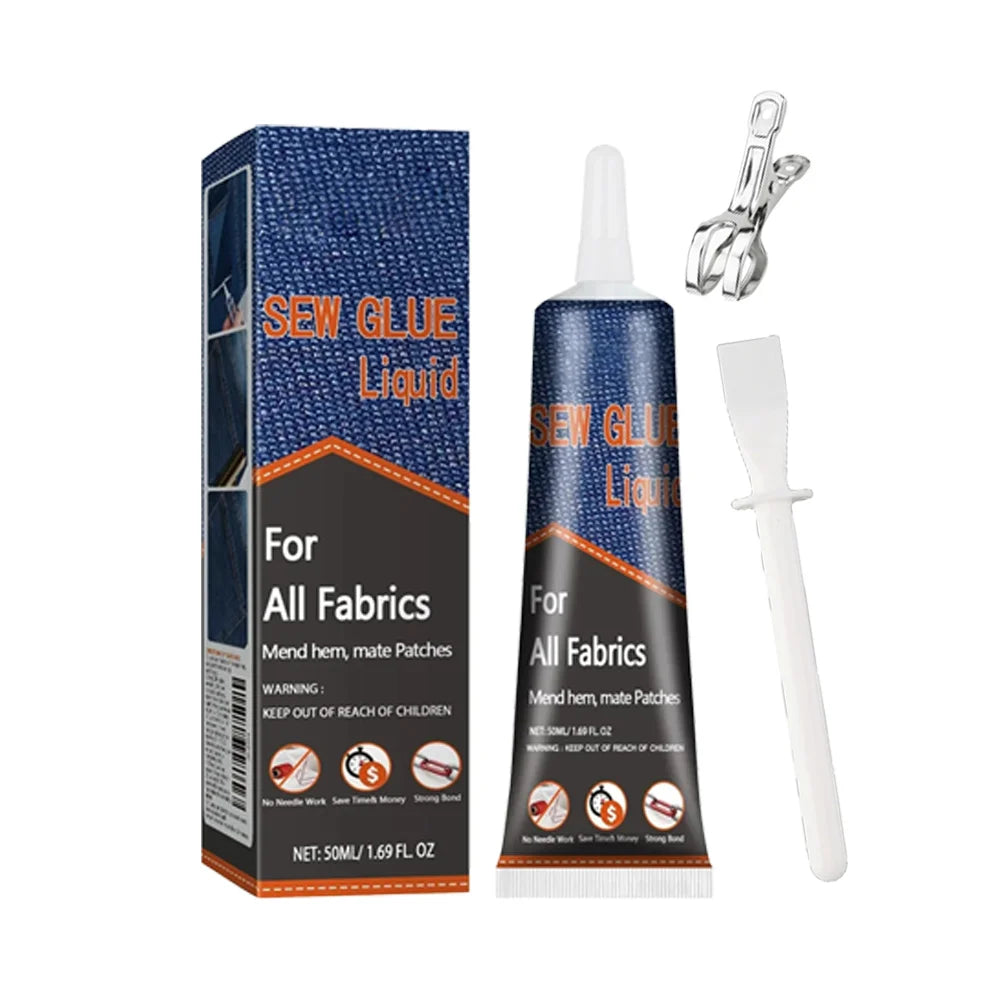 50ml Fabric Sewing Glue Kit – Fast-Drying Clothes & Leather Fix