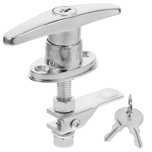 T Shaped Handle Lock Kit for Door Drawer Cabinet and Shed Outdoor Use All Weather Metal Construction Simple Mounting No Tools Peaceful Pleasures Health and Wellness China Mainland