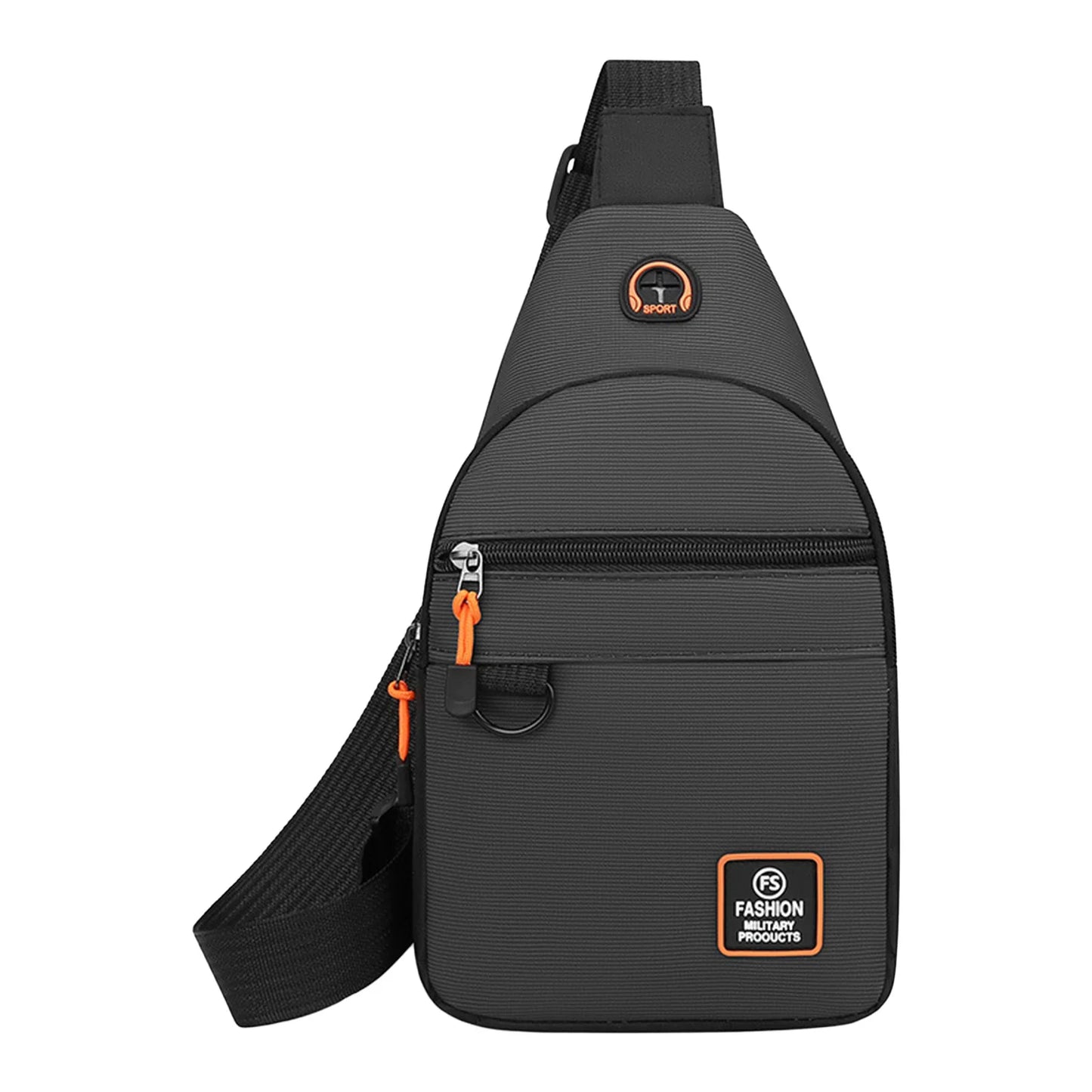 Water Resistant Crossbody Bag for Men Adjustable Shoulder Chest Pack with Multiple Compartments for Commuting Travel Business Peaceful Pleasures Health and Wellness GRAY