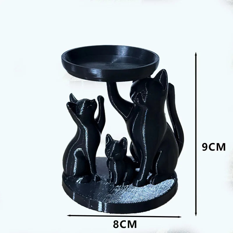 3D Printed Black Cat Storage Tray Set of 3 | Jewelry & Keys