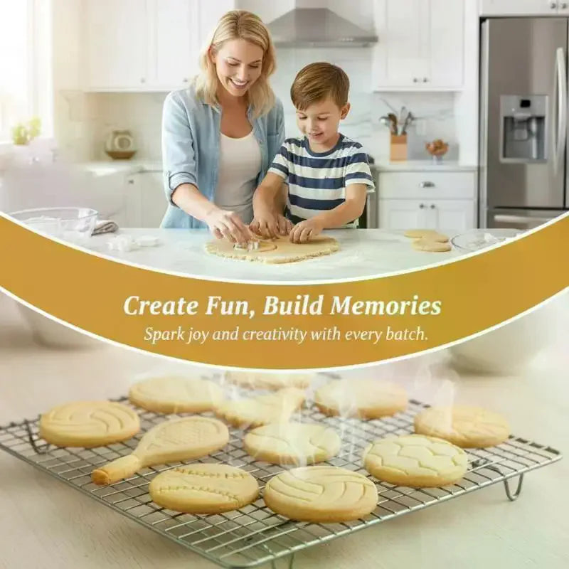 Sports Cookie Cutter Set – Football, Rugby & Basketball Shapes