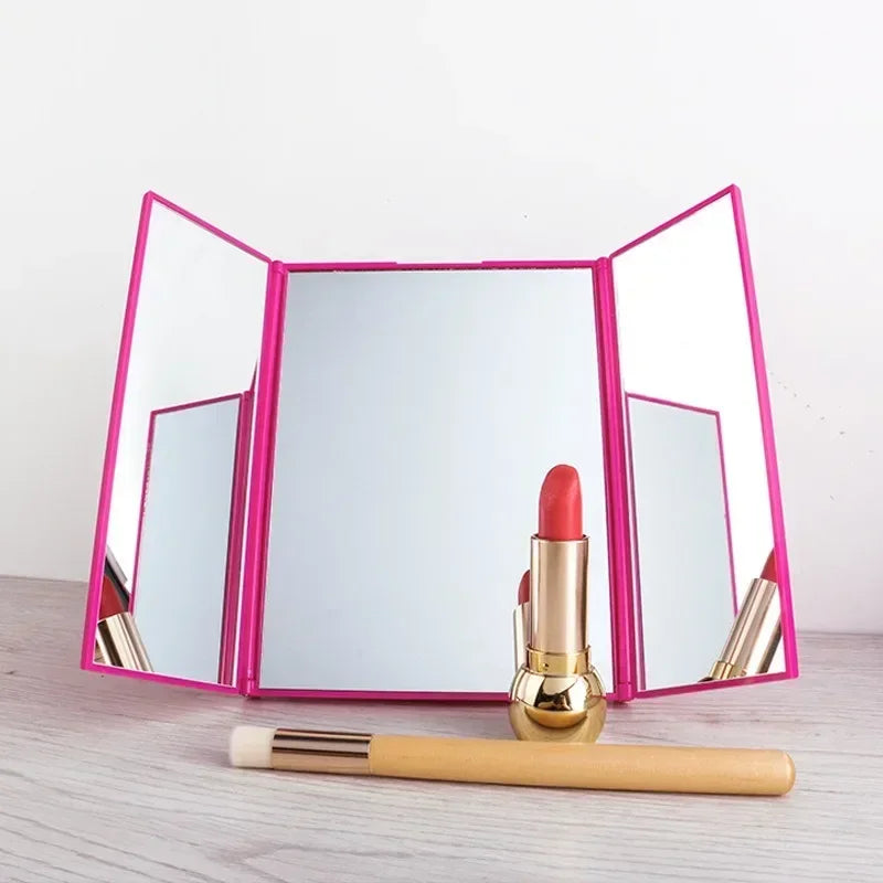 Tri-Fold Portable Travel Makeup Mirror | Compact Cosmetic Mirror Travel Makeup Mirror Peaceful Pleasures Health and Wellness