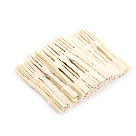 100PCS Bamboo Disposable Fruit & Dessert Forks | Party Tableware Disposable Bamboo Forks Peaceful Pleasures Health and Wellness 100pcs