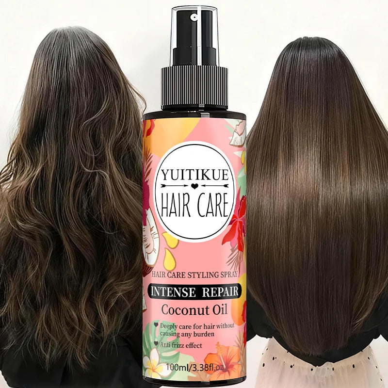 YUITIKUE Coconut Oil Hair Care Styling Spray | Intense Repair Formula | Anti Frizz & Deep Care For Lightweight, Healthy Hair Peaceful Pleasures Health and Wellness