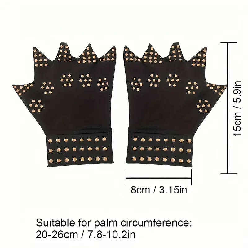 1Pair Magnetic Compression Arthritis Gloves - Wrist Brace & Anti-Slip Fingerless Hand Care Gloves For Women & Men Peaceful Pleasures Health and Wellness