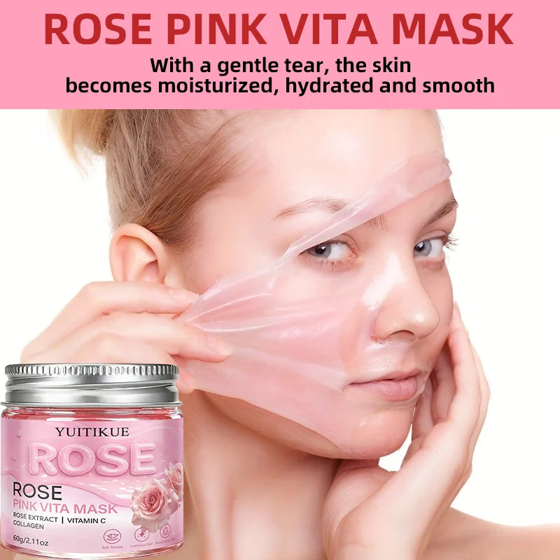 YUITIKUE Rose Pink Vita Peel Mask – Hydrate, Brighten & Firm Peel Off Face Mask Peaceful Pleasures Health and Wellness