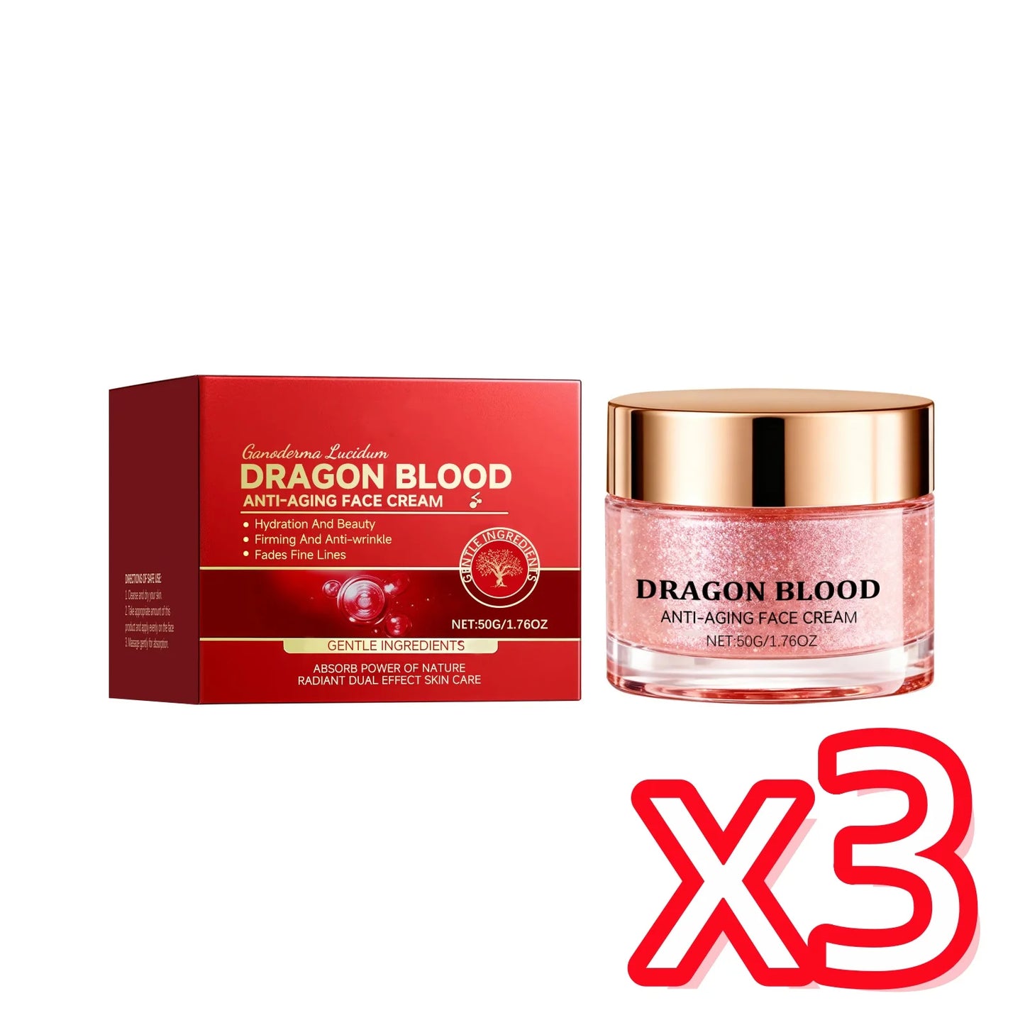 Dragon Blood Cream Retinol Essence Brightening Lifting Firming Skin Care Deep Nourish Rejuvenating Face Cream For All Skin Types Peaceful Pleasures Health and Wellness 50g X 3