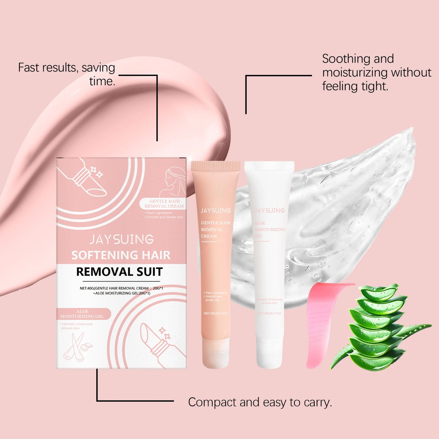 2-in-1 Facial Hair Removal Kit with Aloe Vera Soothing Gel