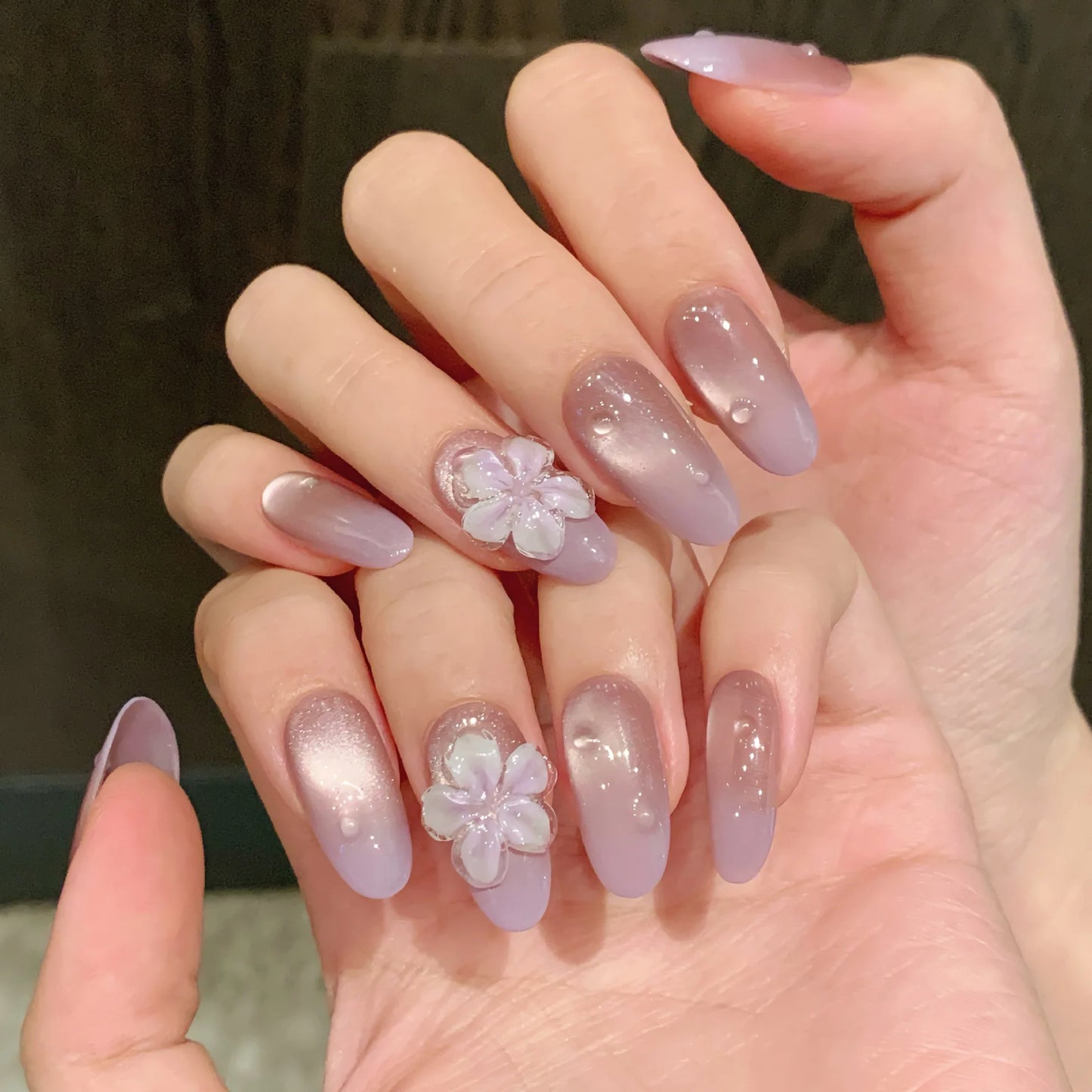 10Pcs Handmade Nude Pink Press on Nails Ins Carved Petal Design Fake Nails Wearable Full Cover French Almond False Nail Tips Peaceful Pleasures Health and Wellness