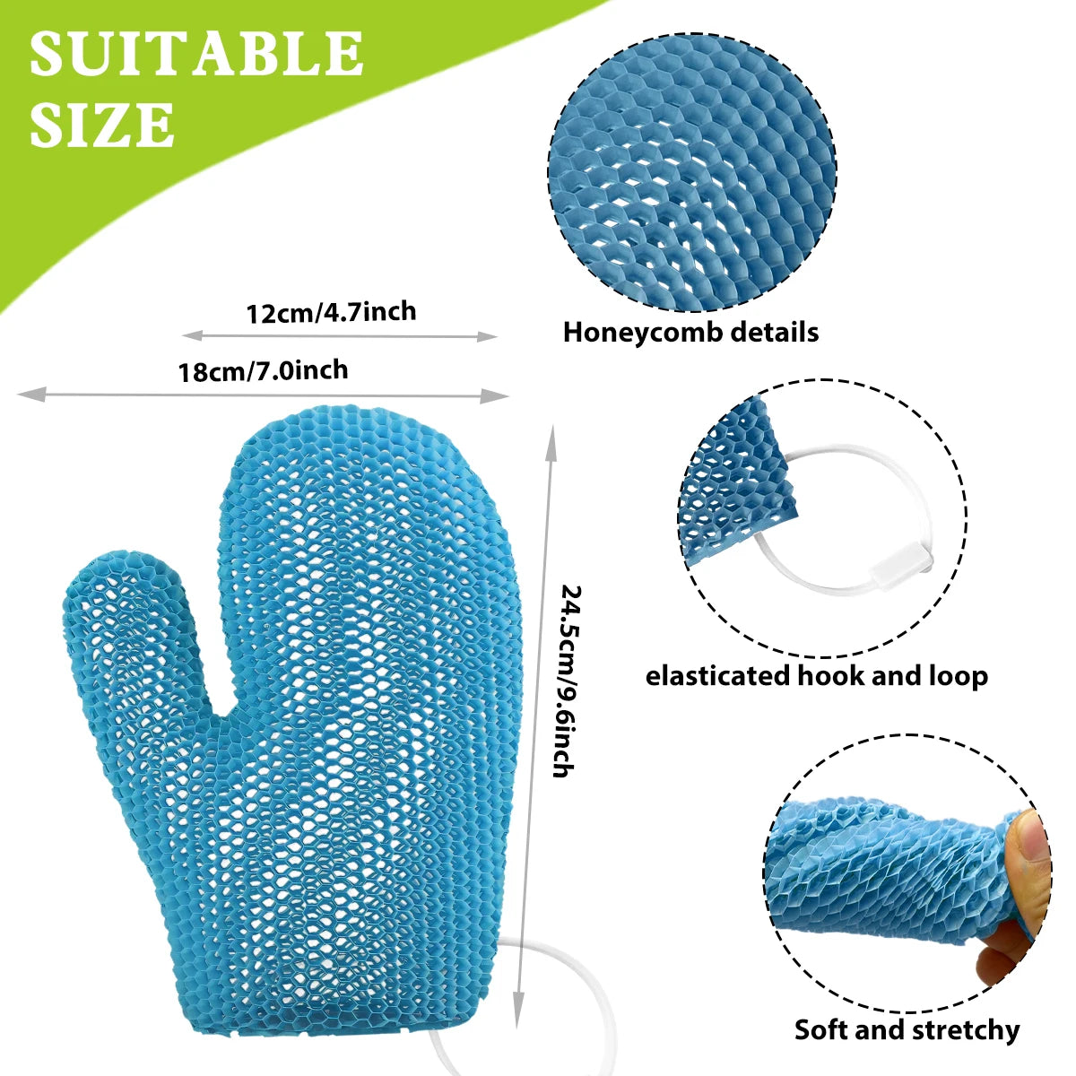 Exfoliating Shower Glove | Honeycomb TPU Antibacterial Bath Mitt