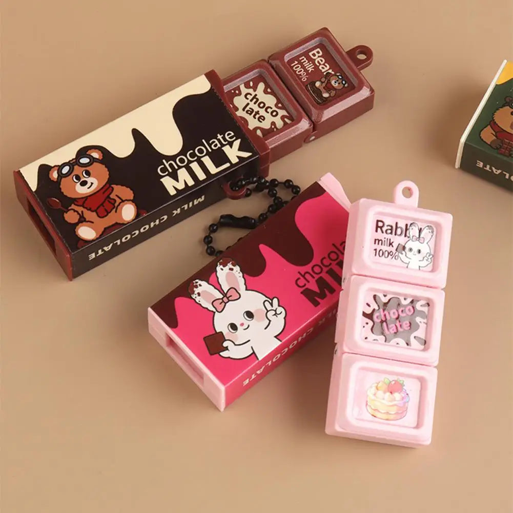 Simulation Chocolate Stress Relief Toy Bendable Fidget Keychain