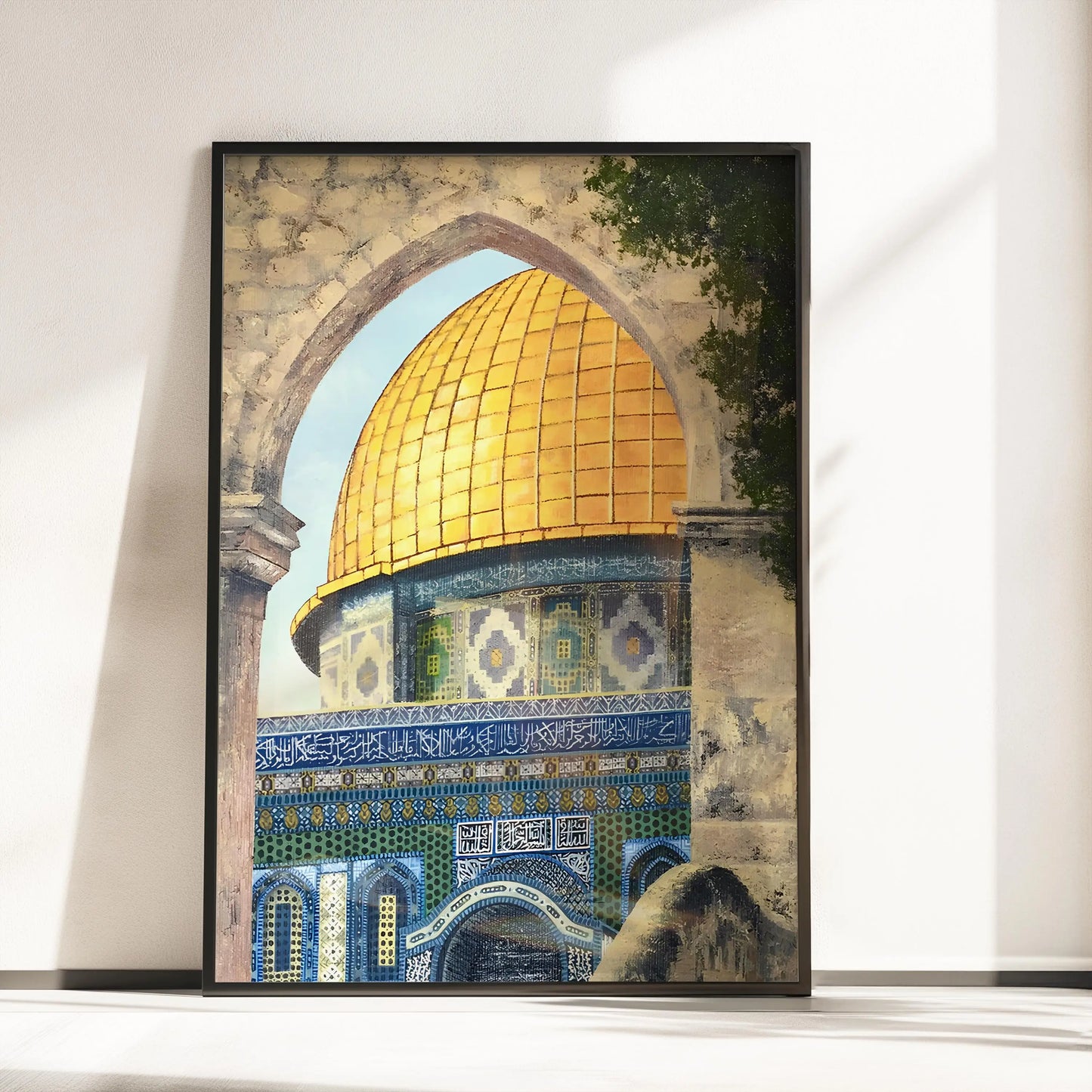 Al Aqsa Mosque Islamic Wall Art | Gold Dome Canvas Print Islamic Canvas Print Peaceful Pleasures Health and Wellness HW20364 40x60cm No Frame