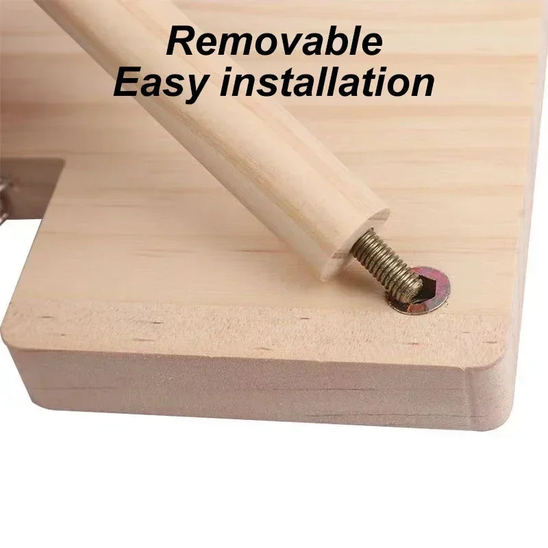 Hamster Wooden Ladder Climbing Toy | Small Pet Cage Accessory