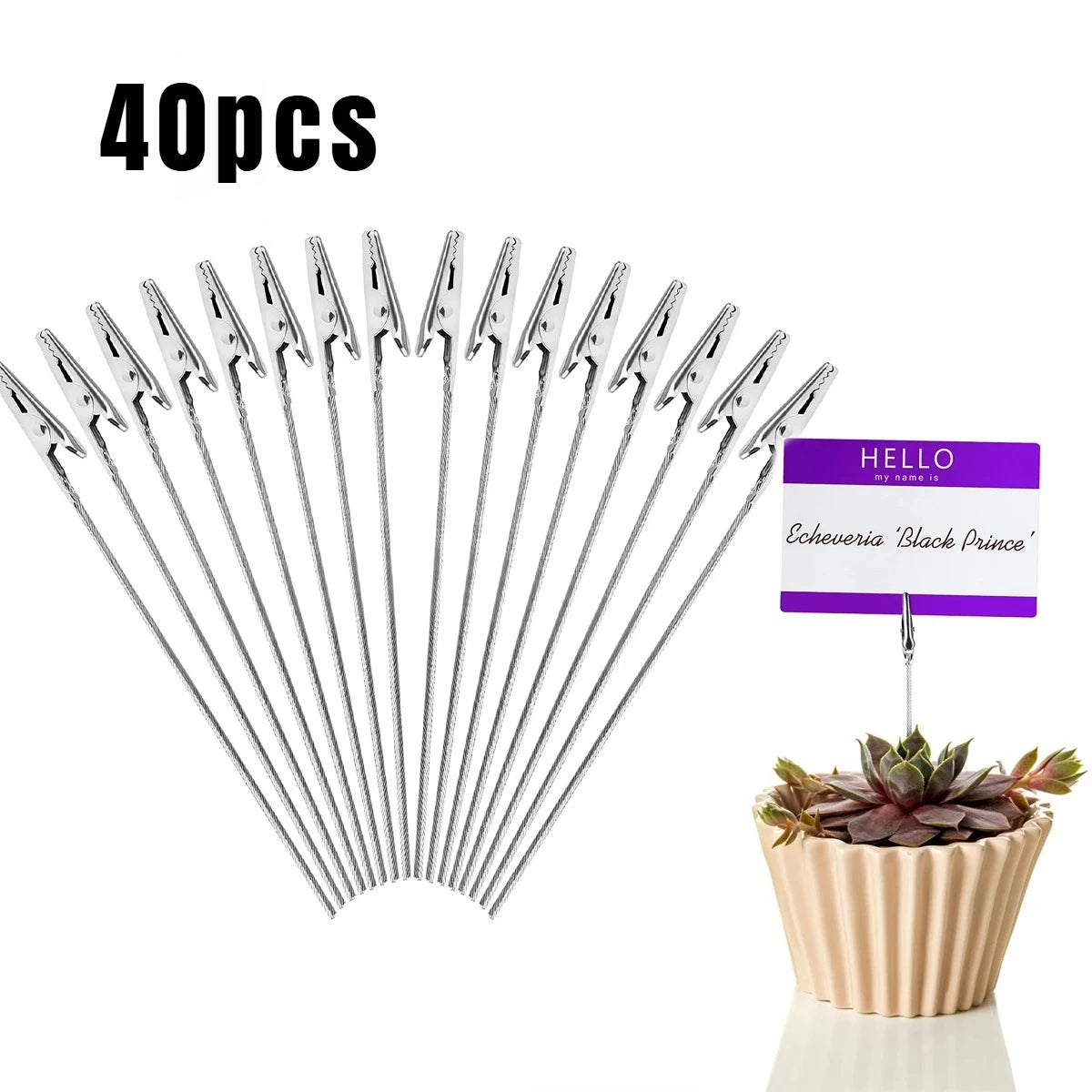 20Pcs Metal Wire Alligator Clamp Long-Tailed Alligator Iron Clip Photo Holder Stand Memo Clip DIY Card Photo Note Clips Holder Peaceful Pleasures Health and Wellness 40 pcs set