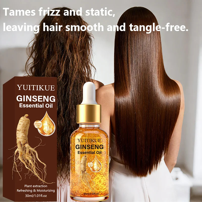 YUITIKUE Ginseng Essential Oil | Plant Extraction Formula | Refreshing & Moisturizing For Gentle Hair & Scalp Nourishment Care Peaceful Pleasures Health and Wellness