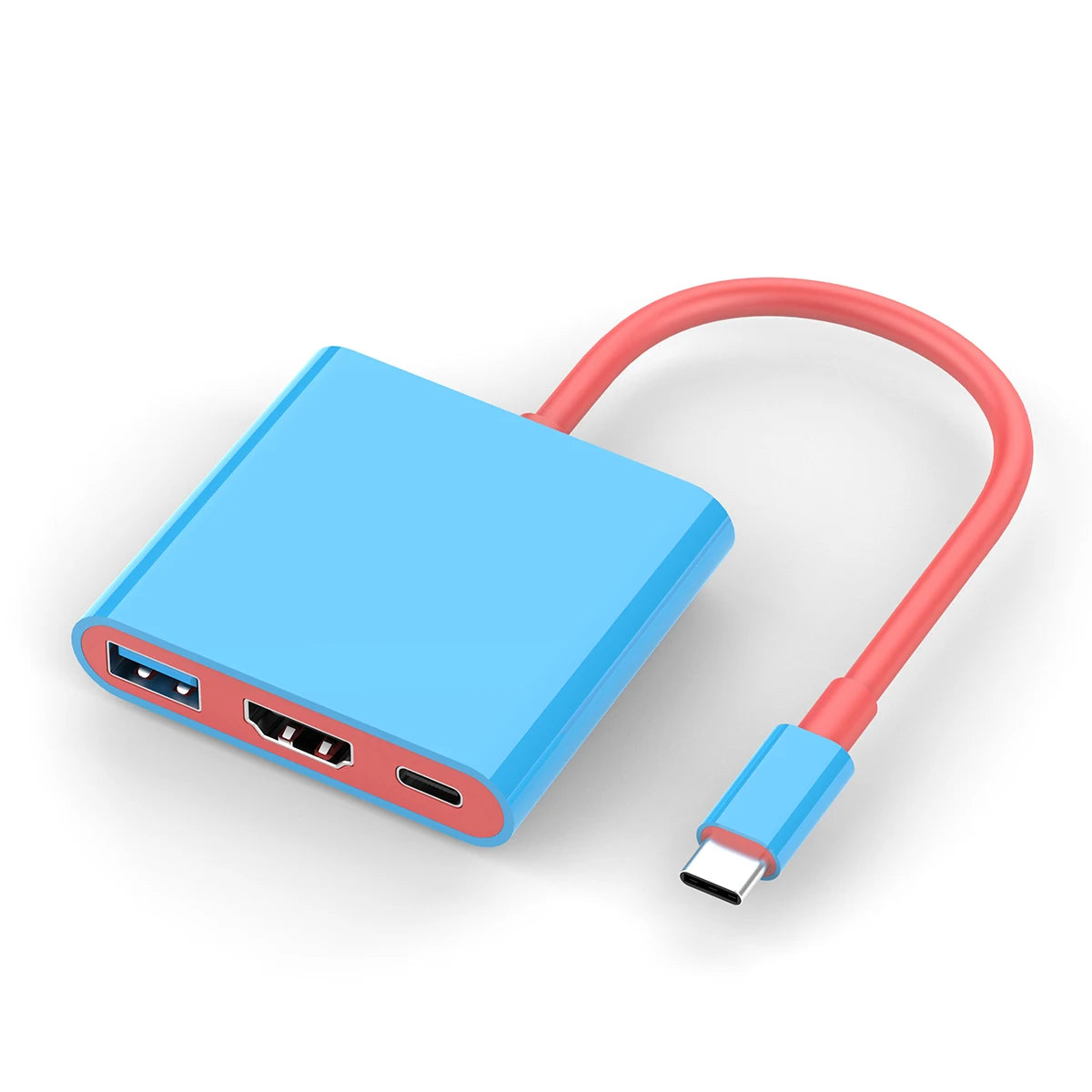 Gopala 3-in-1 USB-C Dock | HDMI, USB 3.0 & PD Charging USB-C Docking Station Peaceful Pleasures Health and Wellness blue and red